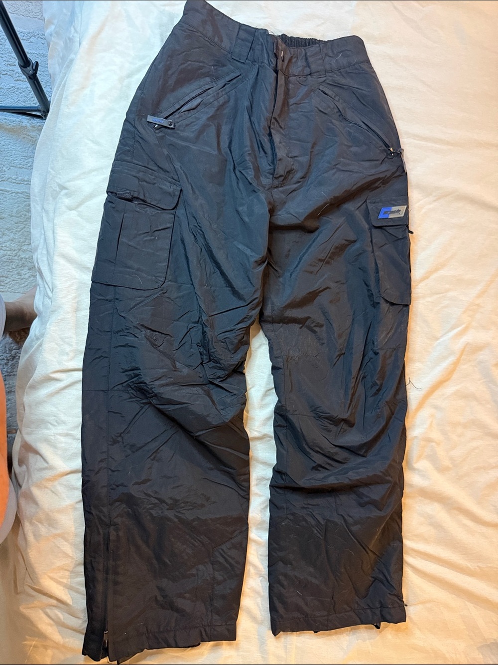 Men's Black Cargo Pants with Zip Pockets